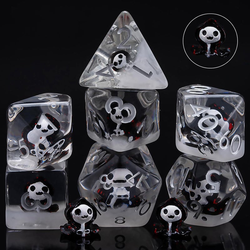weyano D&D Resin Dice Set, Ghost Polyhedral Dice for Dungeons and Dragons, RPG, MTG DND 7-DIE (D4, D6, D8, D10, D12, D20, D%) - Image 2